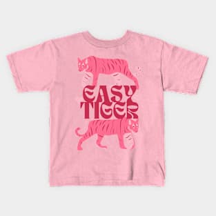 Easy Tiger 90s Retro Cute Valentine Pastel Kids T-Shirt